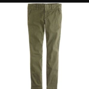 J.Crew Andie 0p chinos green army crop slim pants